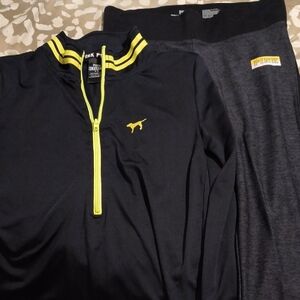 PINK Victoria's Secret Kids Black and Yellow Zip-Up Shirt